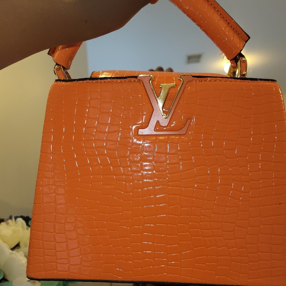 Louis Vuitton Vibrant Orange Crocodile Satchel